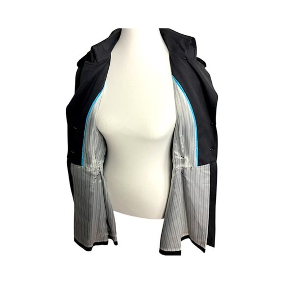 Millard Fillmore Statement Collar Short Trench Coat Flirty Skirt Design Size M - Picture 9 of 15